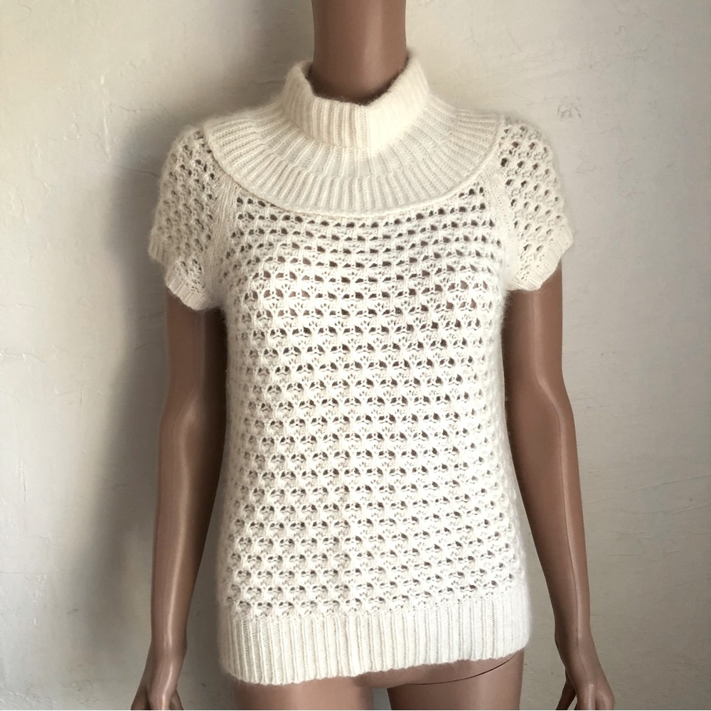 Ann Taylor Sweater Petites Angora/Wool Short Sleeves Blouse Women’s Size SP